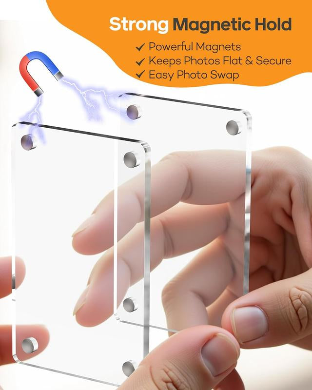 Vertical Car Sun Visor Photo Frame Clips | Acrylic Snap Clips – Universal Fit for All Cars