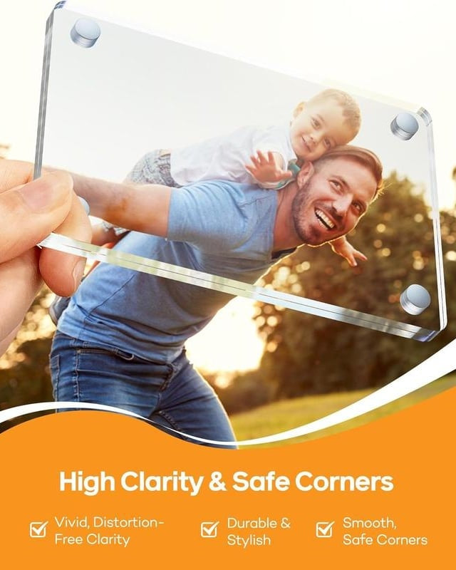 Vertical Car Sun Visor Photo Frame Clips | Acrylic Snap Clips – Universal Fit for All Cars