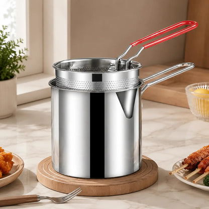 4Pcs Stainless Steel Deep Fryer Set