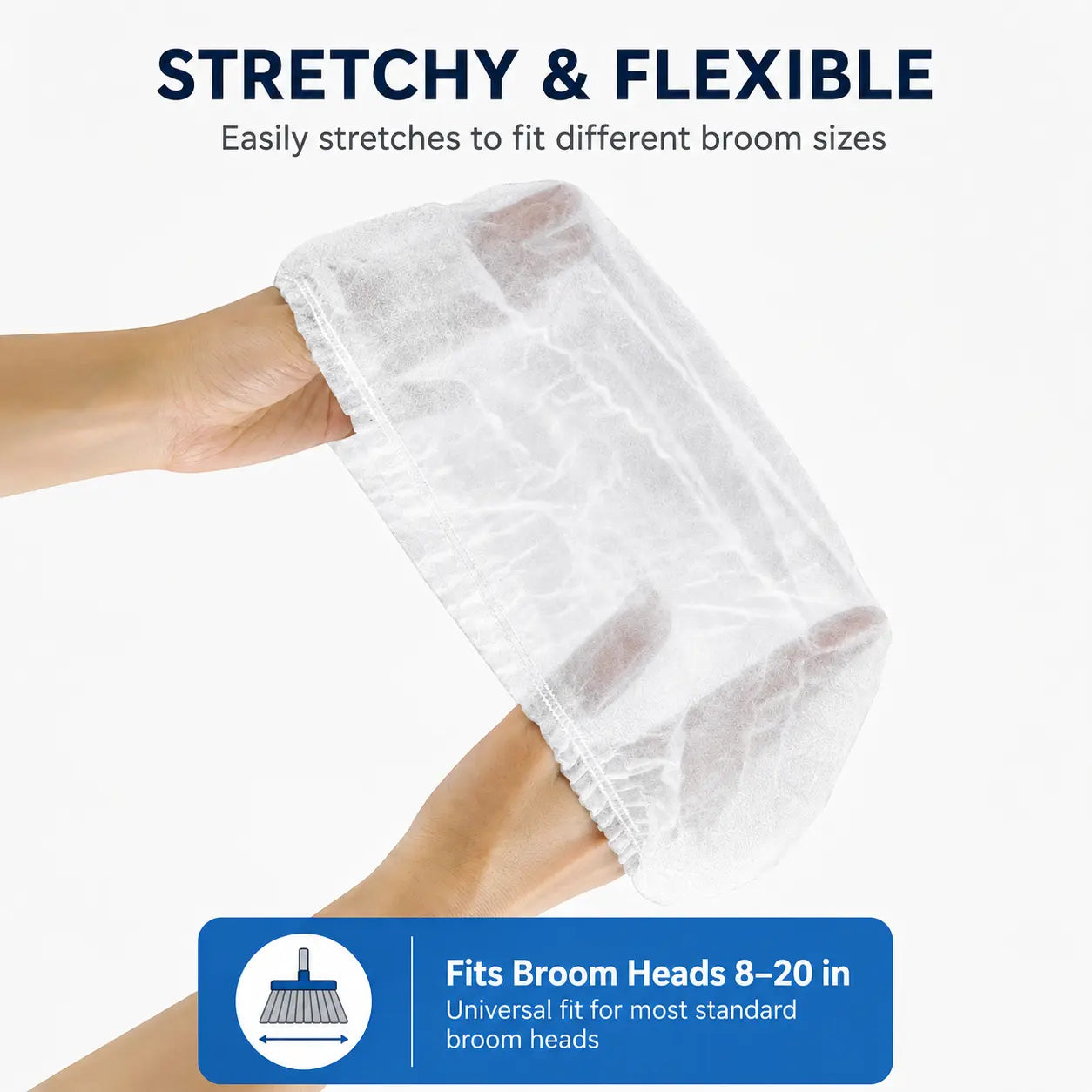 Disposable Broom Dust Covers, Non-Woven Dust Catcher Covers for Most Standard Brooms, Traps Dust, Hair & Debris