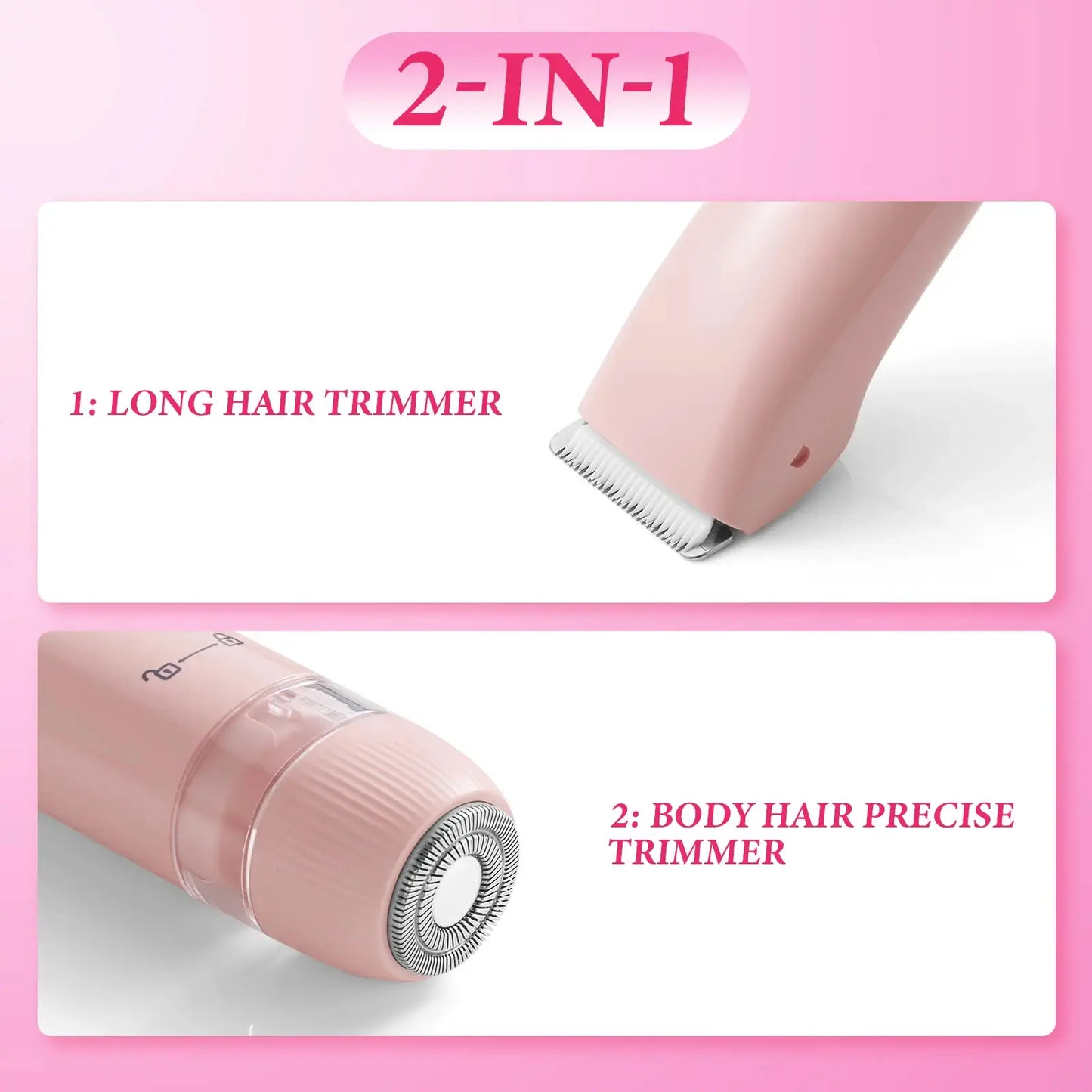 Dual-Use Charging Electric Hair Trimming Tool for Ladies, Cordless Washable Device