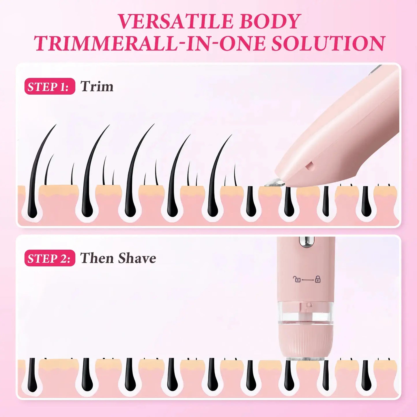 Dual-Use Charging Electric Hair Trimming Tool for Ladies, Cordless Washable Device