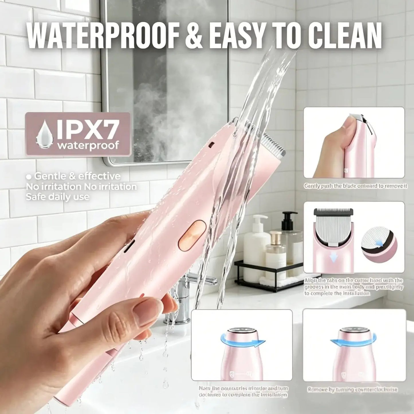 Dual-Use Charging Electric Hair Trimming Tool for Ladies, Cordless Washable Device
